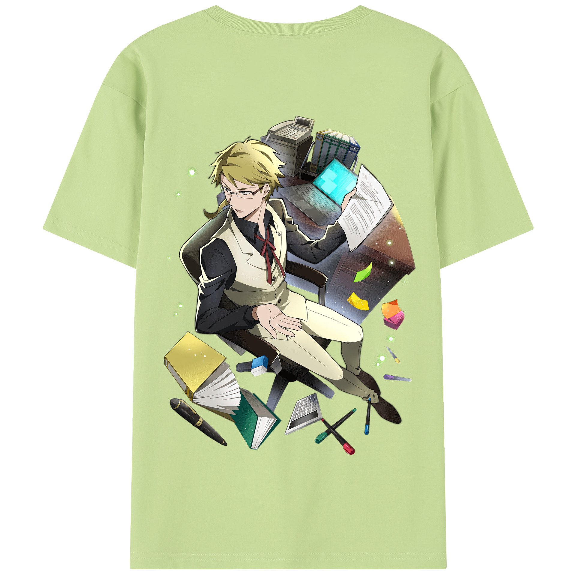 （画像用） 文豪ストレイドッグス Bungo Stray Dogs 綿100％半袖Tシャツ（背面プリント）